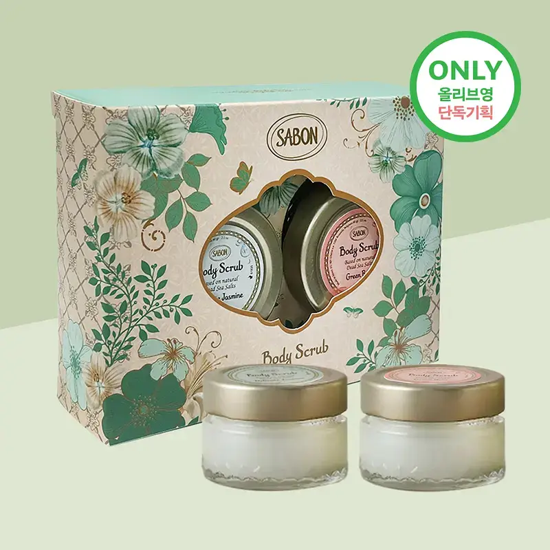 [올리브영 단독기획] 사봉 바디스크럽 듀오 기프트 (자스민60g+그린로즈60g)